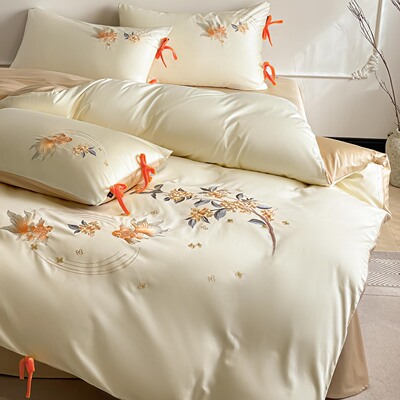 100支贡缎婚庆四件套轻奢新中式