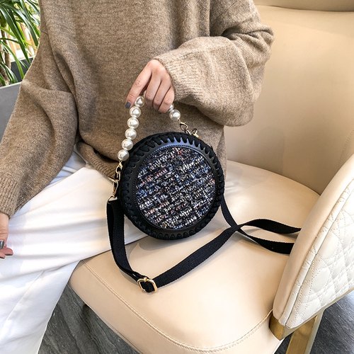 小香风包包布条线手工编织女包