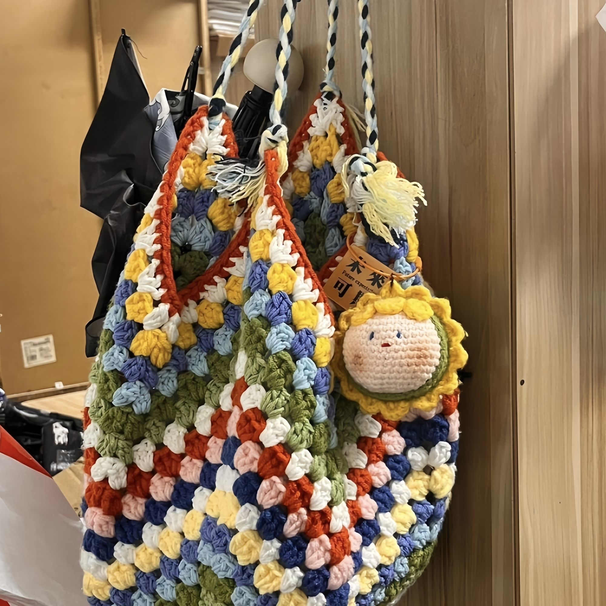 祖母格流浪包手工编织DIY钩针毛线包民族风自制材料包单肩手提包