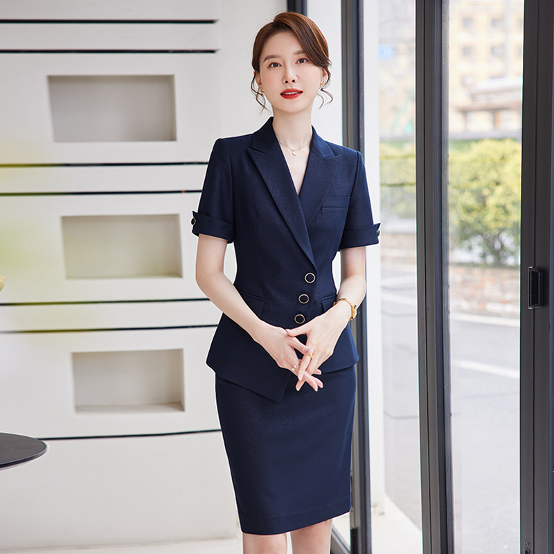 职业西装套装女夏2025新款套裙小个子女神范经理正装售楼部工作服