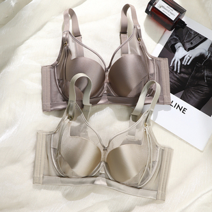 新品 内衣女大胸显小文胸收副乳防下垂防凸点软钢圈高级感 专柜特价