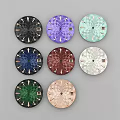 Nh35 Dial Cocktail Design Women's Dial Radial Pattern Single Calendar Dial Modified Mechanical Dial Size 29