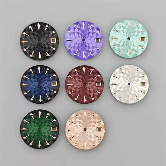 Nh35 Dial Cocktail Design Women's Dial Radial Pattern Single Calendar Dial Modified Mechanical Dial Size 29