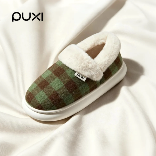 朴西保暖棉拖鞋女秋冬季新款居家软底防滑室内静音简约情侣棉拖男
