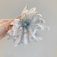 [雪霧迷蝶]新中式氛圍感仙氣花朵暈染抓夾后腦勺發(fā)夾頭飾鯊魚(yú)夾女