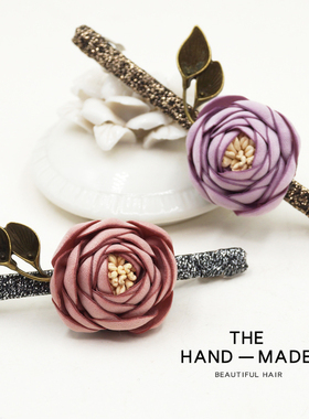 七彩格子（饰品）韩版名媛花朵弹簧夹发夹顶夹简约气质头饰A0551