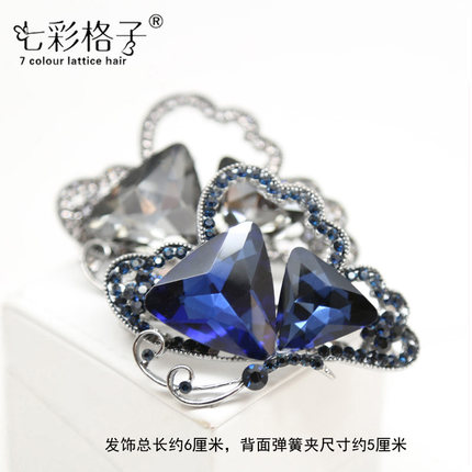 七彩格子古典饰品发夹发饰韩国头饰水钻弹簧夹横夹顶夹发夹一字夹