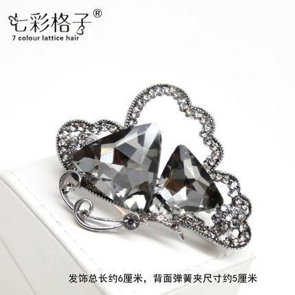 七彩格子古典饰品发夹发饰韩国头饰水钻弹簧夹横夹顶夹发夹一字夹