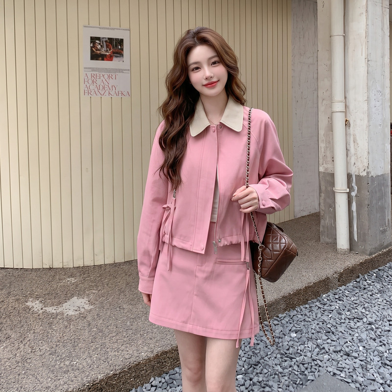 现货粉色套装女时尚套装2C512-7018-P190-K295,女装套装/套裙,昱喆服饰