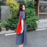 现货格子短袖连衣裙夏季2C512-7063-P140-控215，女装连衣裙，昱喆服饰