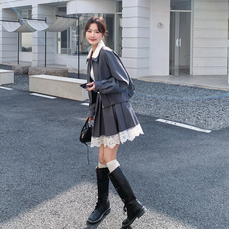 196现货灰色时尚套装女7015新款P190控295，女装套装/套裙，昱喆服饰