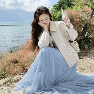 现货 皮拼接短外套女 2C512-P165-控255，女装短外套，昱喆服饰