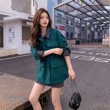 现货墨绿色短外套女2C512-7011-P175-K275，女装短外套，昱喆服饰