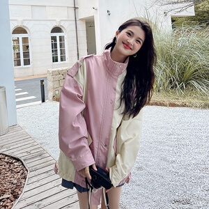196现货 拼色短风衣外套女 A153新款 P145 控198图片