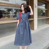 现货格子短袖连衣裙夏季2C512-7063-P140-控215，女装连衣裙，昱喆服饰
