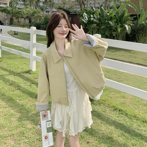 196现货 卡其黄短外套女 7031K新款 P170 控265，女装短外套，昱喆服饰