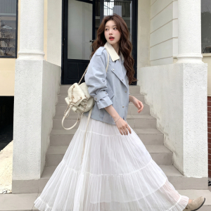 现货 短外套女PU皮拼接 2C512-7035-P165-K255图片
