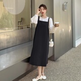 196现货两件套背带裙连衣裙黑色P125控178，女装连衣裙，昱喆服饰