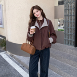 现货格子拼接短外套女2C512-7008-P165-K258，女装短外套，昱喆服饰