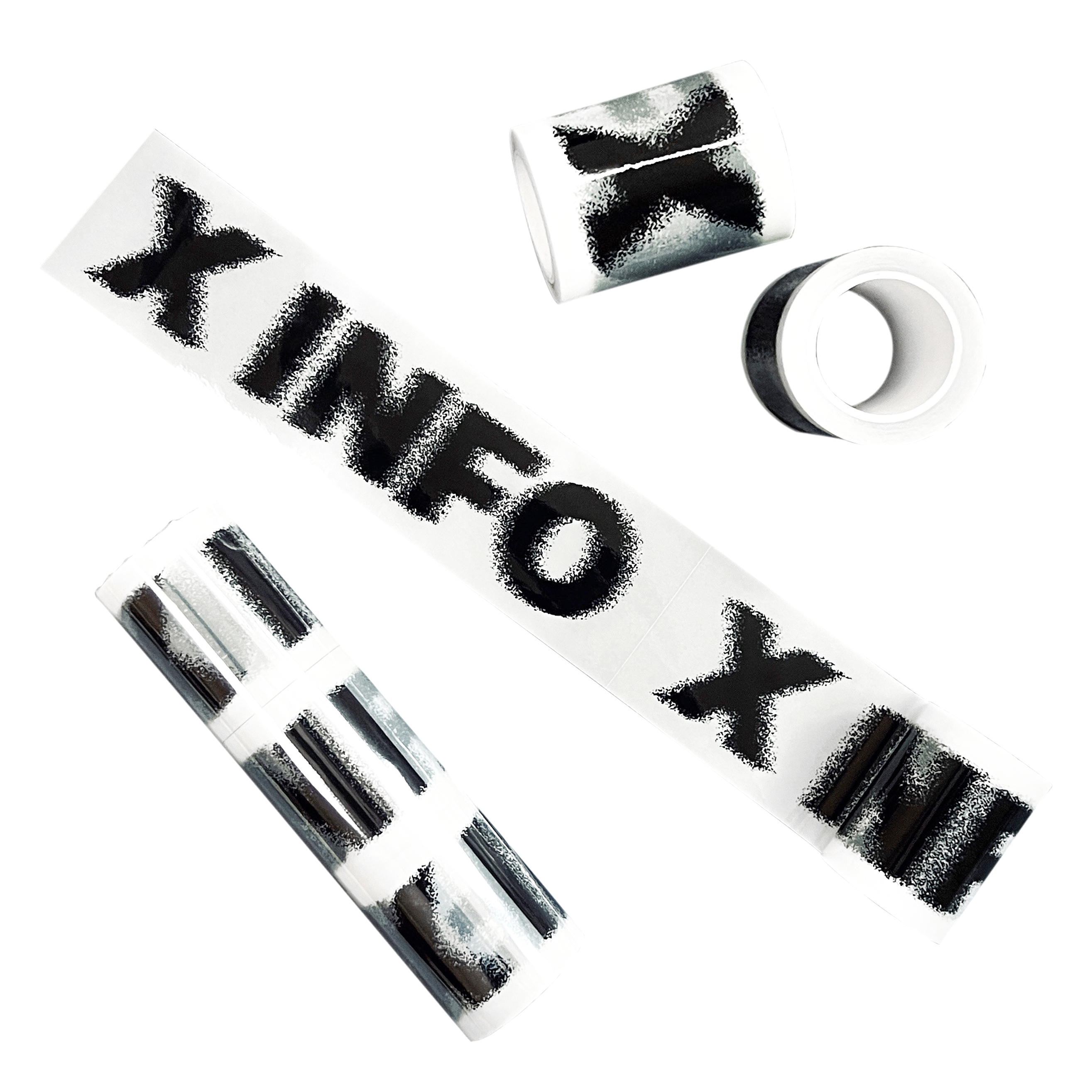 X INFO 黑色粒子LOGO字母大号潮流印花胶带胶条胶纸