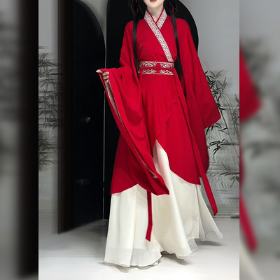 秀琼阁原创【红颜】魏晋风南北朝汉服刺绣大袖交领异形围裳破裙
