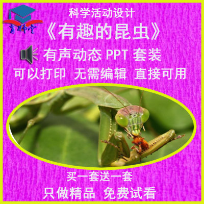 幼儿园老师比赛中班科学活动《有趣的昆虫》公开优质课PPT课件