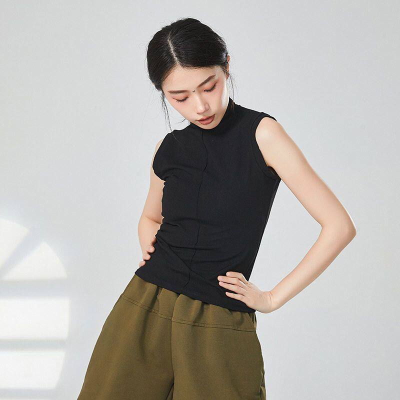 拉丁舞现代舞形体服半高领背心立骨上衣古典舞练功服训练舞蹈服装