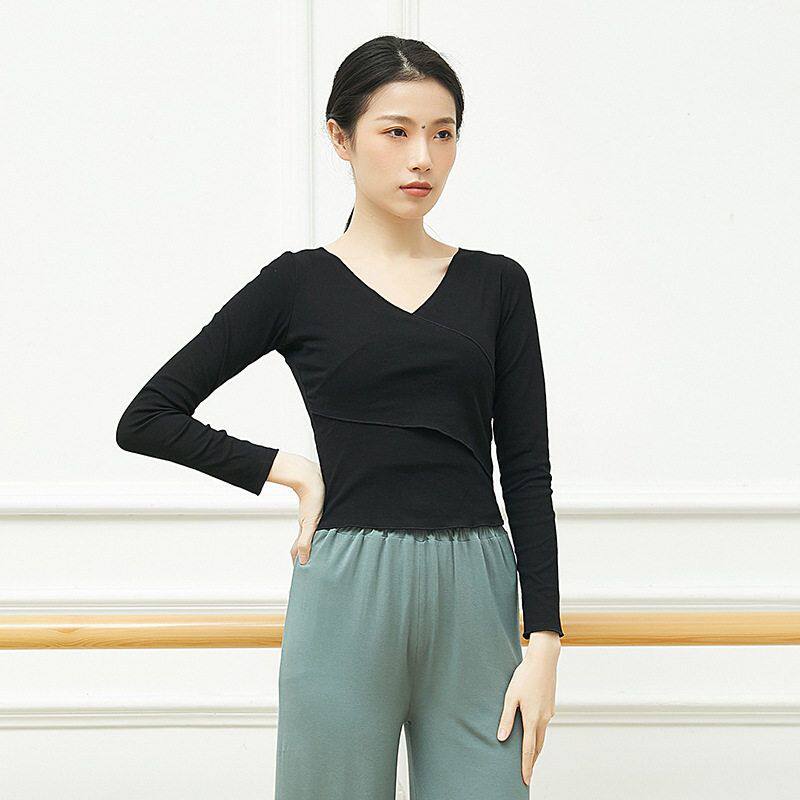 拉丁舞古典舞练功服女身韵服基训服现代舞中袖上衣女艺考形体服装