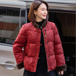 妈妈冬装新中式棉服外套端庄大气中老年女装国风加厚棉衣奶奶棉袄