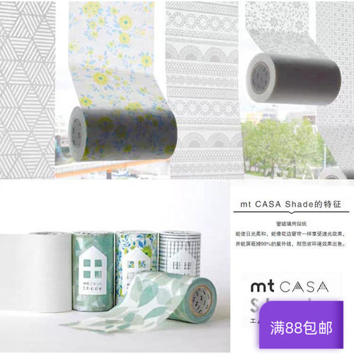 现货 MT和纸胶带 CASA SHADE 不织布 蕾丝花text字母四角 阴影