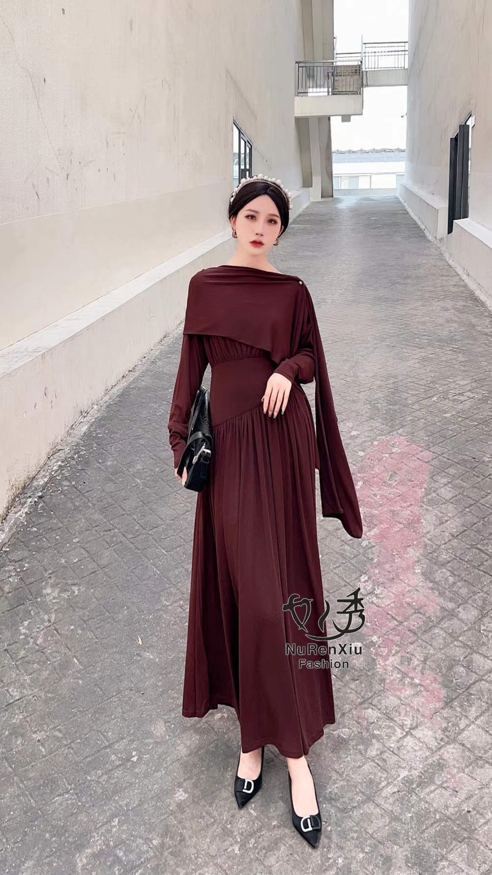 女款春秋新款气质御姐轻奢风高级感温柔休闲风优雅长袖连衣裙