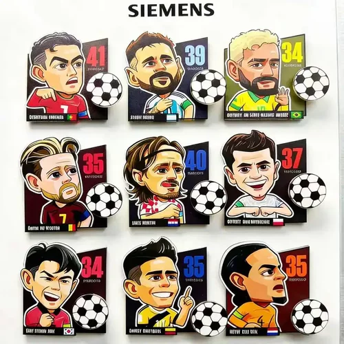 2026世界杯67旋转冰箱贴磁吸周边C罗内马尔家居装饰足球小礼物