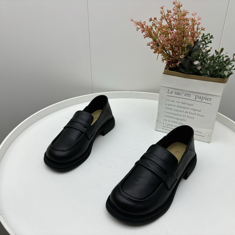 撤柜断码处理真皮女鞋2025春季新款圆头套脚低跟英伦乐福鞋单鞋女,女鞋,乐福鞋（豆豆鞋）,淘宝优惠券,粉丝福利购,淘宝优惠卷