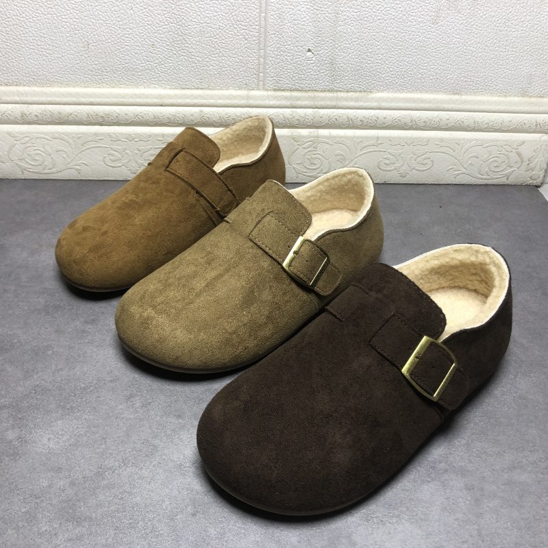 撤柜断码处理女鞋2025冬季新款时尚百搭舒适圆头加绒保暖勃肯鞋女