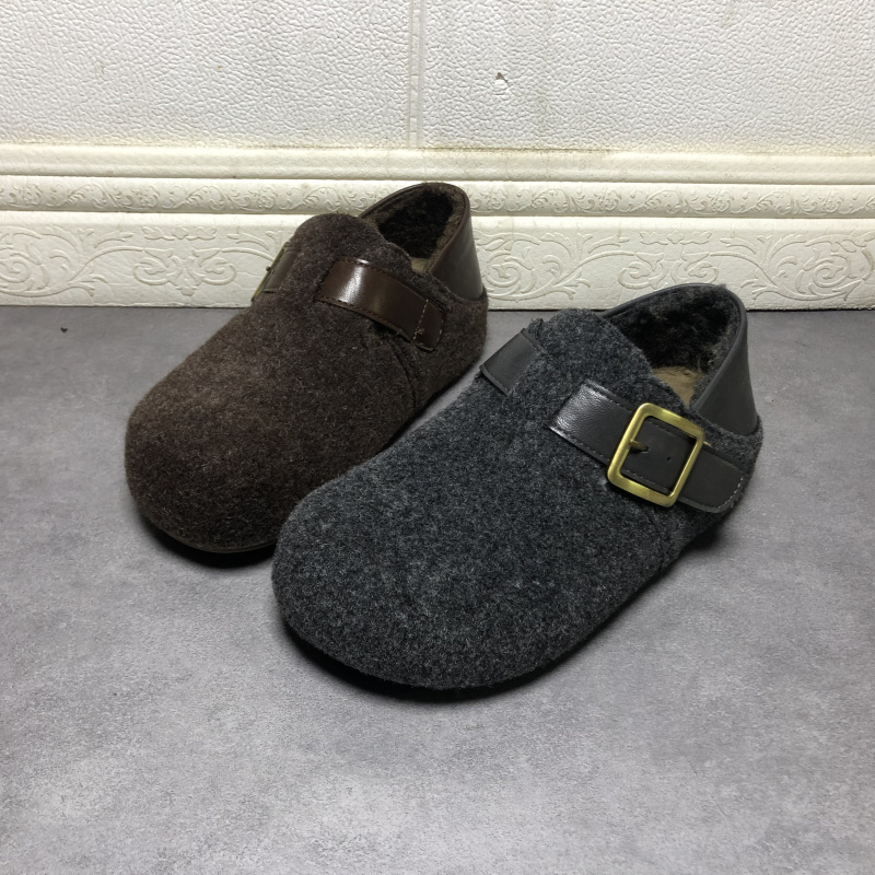 撤柜断码处理女鞋2025冬季款时尚毛绒魔术贴皮带扣保暖休闲勃肯鞋