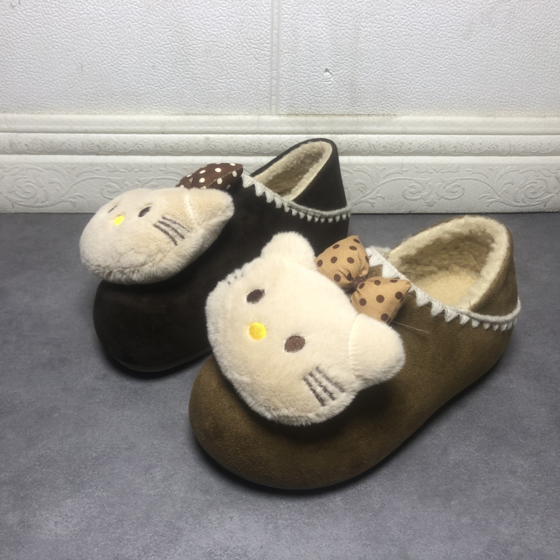 撤柜断码处理女鞋2025冬季新款时尚可爱卡通蝴蝶结勃肯鞋包头棉鞋