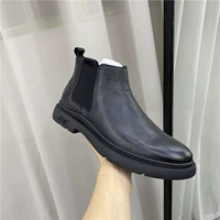 Осенние комфортные туфли, из натуральной кожи, сезон осень 2020, в корейском стиле, круглый носок