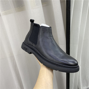 处理真皮男鞋 圆头舒适套筒高帮男皮鞋 2020秋季 韩版 新款 撤柜断码