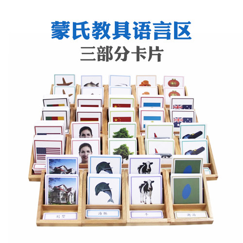 蒙氏语言教具三部卡片三段卡早教益智玩具定义小书幼儿园蒙氏教具