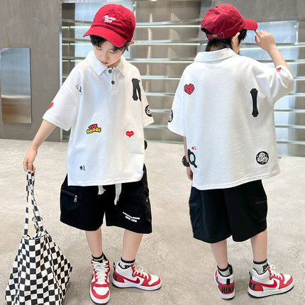 男童夏季套装2026新款中大童装夏季短袖休闲衣服夏款潮酷帅气时髦