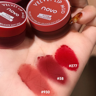 novo果冻罐装 唇泥不掉色不沾杯唇釉丝绒雾面哑光口红显白日常素颜