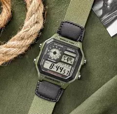 [Ten Years of Power] Casio Canvas Strap Watch Waterproof Sports Small Square Ae-1200Whb-3B/1B