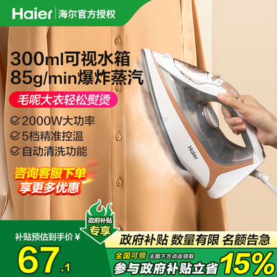 海尔电熨斗家用小型蒸汽烫斗老式电熨斗熨烫机2025新款平烫熨衣服