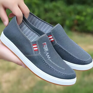 2026夏季 一脚蹬老北京牛筋休闲透气帆布鞋 新款 布鞋 男 低跟男式 男鞋