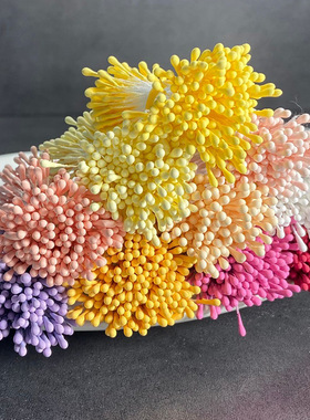 diy哑光2mm花蕊手工花艺发簪簪子材料假花纸藤花丝网花火柴头花芯