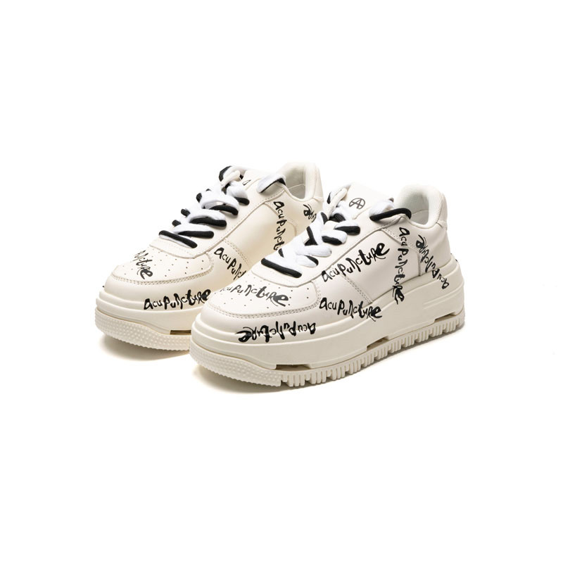 英国潮牌正品女鞋真皮厚底增高时尚运动鞋百搭字母款韩版滑板鞋