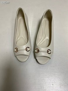 出口欧美取消订单 夏季真皮鱼嘴鞋 小坡跟简约款浅口女单鞋马街扣