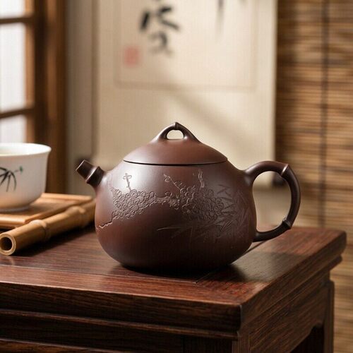 吴上元手工茶壶家藏紫泥竹节西施