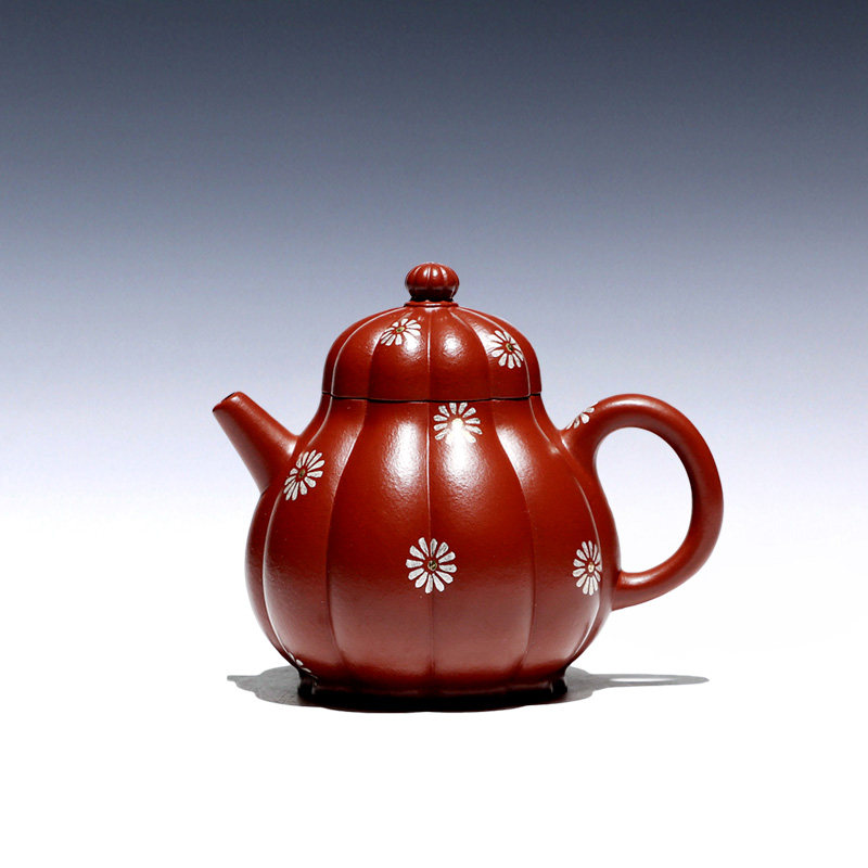 【两笔】宜兴原矿紫砂壶王涛全手工茶具小茶壶朱泥洒银筋纹梨形