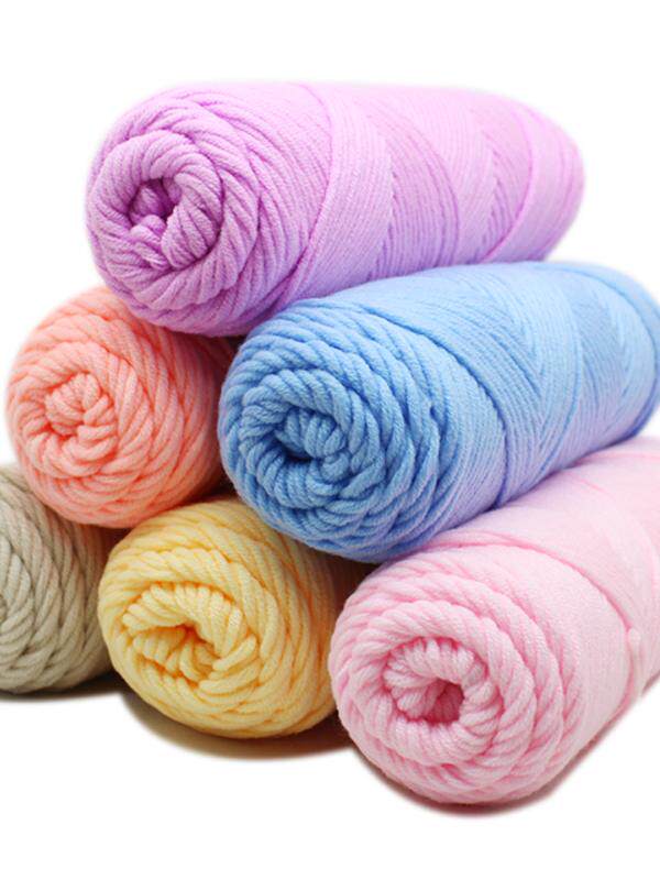 LOVERS COTTON HANDMADE DIY WEAVING TO SEND BOYFRIEND FEMALE SELF-WOVEN SCARF WOOLEN BALL THICK THREAD BALL HAND-WOVEN MILK COTTON 8 EIGHT STRANDS